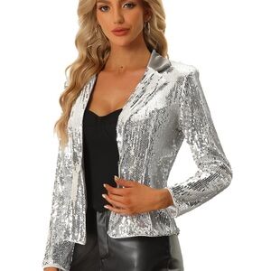Allegra K Women’s Sequin Jacket